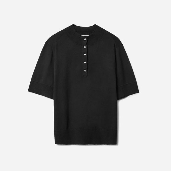 LIKE NEW Everlane Black Organic Button Mockneck! - Picture 8 of 14